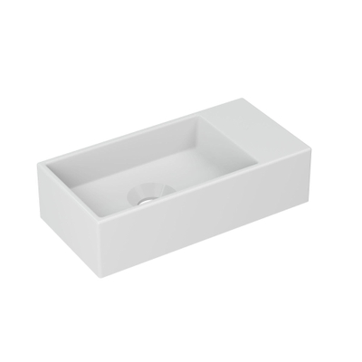 Ink versus lavabo lave-mains 36x9x18cm sans trou pour robinet à droite porcelaine blanc mat