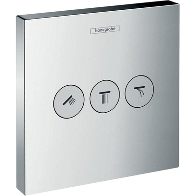 Hansgrohe ShowerSelect Ensemble de finition pour robinet d'arrêt encastré avec 3 fonctions d'arrêt chrome