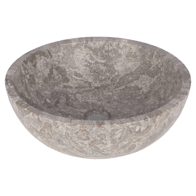 Differnz Boomer Waskom - 21x12cm - rond - Marmer - Grijs TWEEDEKANS