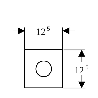 Geberit type 40 urinioir bedieningsplaat - 230V- rond - zwart chr./geb/easy-to-cl.