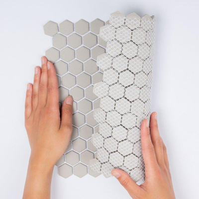 The Mosaic Factory London mozaïektegel - 26x30cm - wand en vloertegel - Zeshoek/Hexagon - Porselein White Mat