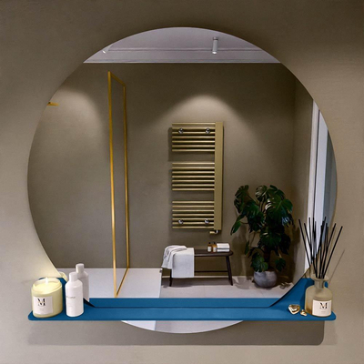 Mondiaz SPOT miroir – Ø 120 cm – avec tablette – Jeans (bleu)