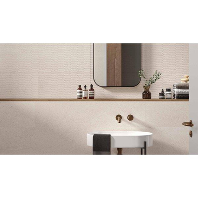 ÉCHANTILLON Ceralto Betonel Raw Carreau mural 30x60cm 8mm pâte blanche Crème