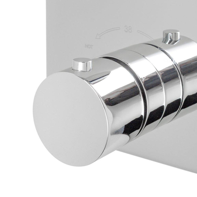 Wiesbaden Caral Ensemble de finition thermostat encastré 2 voies chrome