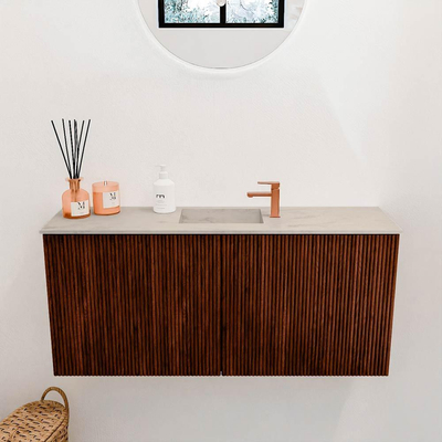 Mondiaz JOYA-DLUX 90cm toiletmeubel - kleur Ruby - Wastafel FAYE positie Midden 1 kraangat kleur Opalo.