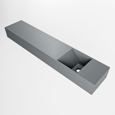Mondiaz TYNE Lavabo lave-mains - 110x23x12cm - vasque à droite - sans trous de robinet - solid surface - Plata