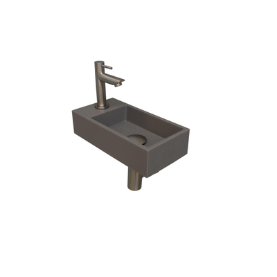 Ink Versus fonteinset – 36x18x9 cm – quartz grijs – kraangat links – kraan geborsteld nikkel