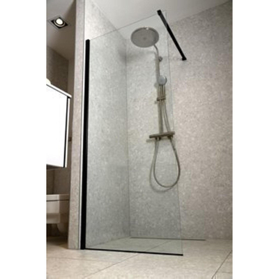 Plieger Panorama paroi de douche 6mm 88/90x200cm excl. barre murale incl. fixation noir/gris fumé