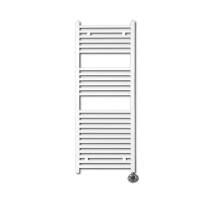 Sanicare Lumara Elektrische Radiator - 120x50cm - 750W - chrome thermostaat - rechtsonder - aluminium - mat wit
