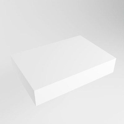 Mondiaz TOP 23 Topblad - 40x23.5x12cm - geschikt voor afdekplaat - Solid surface - Talc