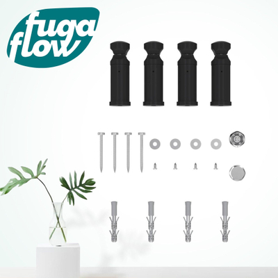 FugaFlow Eccelente Acces ophangset set van 4 inclusief bevestingsmaterialen zwart