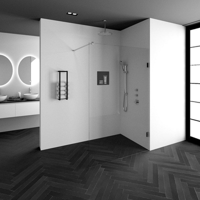 BRAUER Créer Douche à l'italienne - 130x200cm - sans profilé - anti-calcaire - verre de sécurité 8mm - chrome