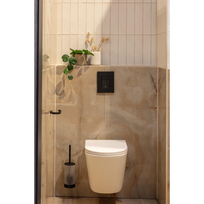 QeramiQ Dely WC suspendu à fond creux Rimless 36.3x51.7cm avec abattant softclose Blanc mat