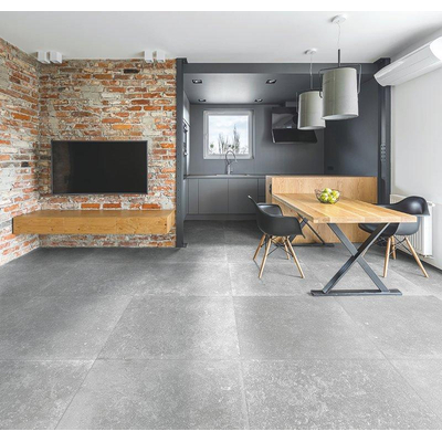 SAMPLE Kerabo Carrelage de sol et de mur North Feeling Day Rectifié Aspect béton Mat Gris