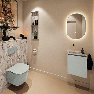 MONDIAZ TURE-DLUX 40cm toiletmeubel Greey. EDEN wastafel Glace positie links. Zonder kraangat.