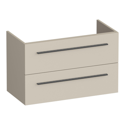 BRAUER Trust wastafelonderkast ondiep 80 excl. opbouwgrepen 2 softclose lades en 1 sifon uitsparing - mat beige