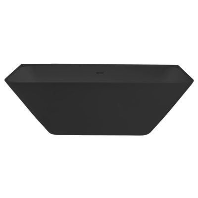 Best Design Borgh half vrijstaand bad 180x85x55cm solid surface mat zwart