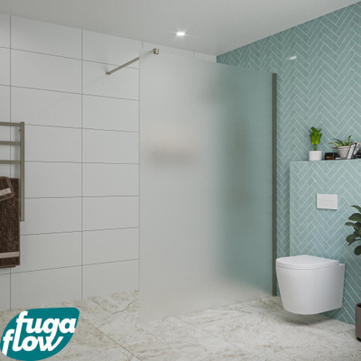 FugaFlow Eccelente Vetro Douche à l'italienne - 140x200cm - verre satiné - Gunmetal brossé
