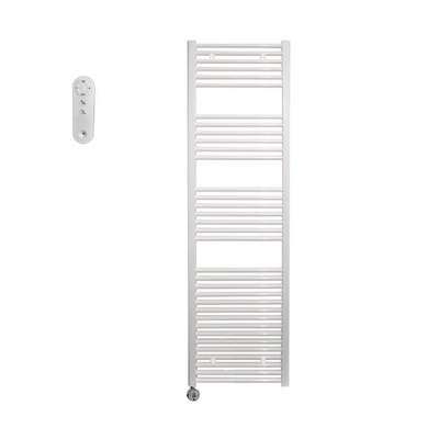 Sanicare HVS Radiateur électrique - 172x45cm - 920W - avec télécommande - thermostat - chrome - en bas à gauche - blanc