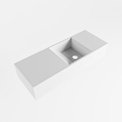 Mondiaz TYNE Fonteinset - 60x23x12cm - wasbak rechts - 0 kraangaten - solid surface Talc mat