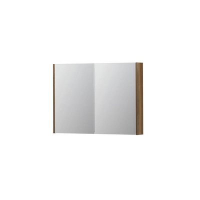INK SPK2 spiegelkast – 100x74x14 cm – 2 deuren, dubbelzijdige spiegeldeuren – Massief eiken Aqua