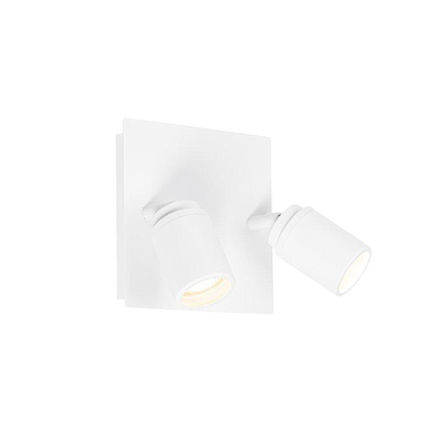 QAZQA Ducha badkamer plafondlamp - 17x17cm - 2 spots - IP44 - vierkant - mat wit