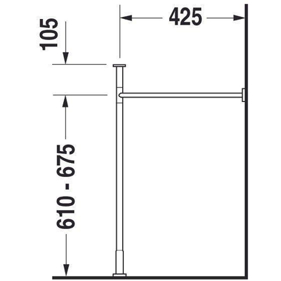 Duravit Vero piétement pour lavabo 045360/045460 chromé