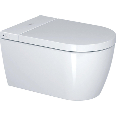 Duravit Sensowash Starck F Plus douchewc - 37.8x57.5cm - spoelrandloos - met closetzitting - Automatisch openen/sluiten van deksel - compact - glans wit