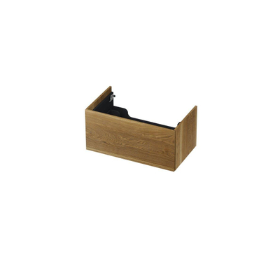 INK Wastafelonderkast - 80x45x37.6cm - 1 lade - push to open - Eiken - Aqua