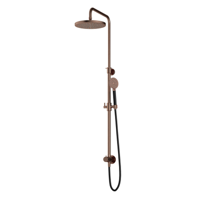 Hotbath Cobber M438 regendoucheset met omstel en 150cm doucheslang met 30cm ronde hoofddouche ronde handdouche koper geborsteld PVD OUTLETSTORE