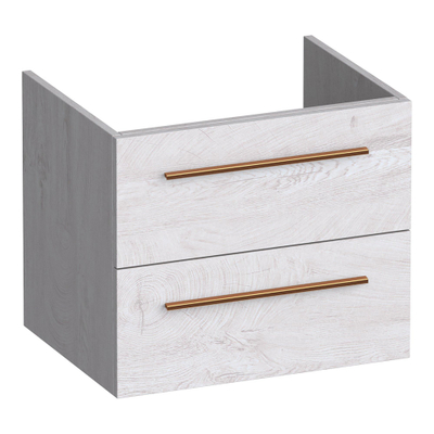 BRAUER Trust meuble sous-lavabo 60 sans poignées rapportées 2 tiroirs à fermeture amortie et 1 découpe pour siphon - Forest Seashell