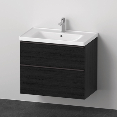 Duravit D-Neo Ensemble meuble de salle de bains avec meuble sous-lavabo avec 2 tiroirs avec softclose 80x20x48cm avec lavabo chêne noir mat