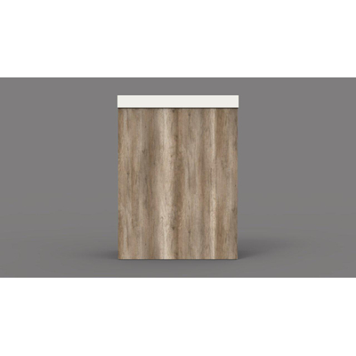 Arcqua Luna Meuble sous lave-mains 54.3x39.7x21.8cm Canyon Oak avec lavabo WC Marble avec trop-plein blanc mat
