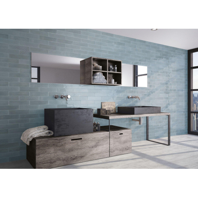 SAMPLE Cifre Cerámica Opal Sky brillant Carreau mural Aspect vintage Brillant Bleu clair