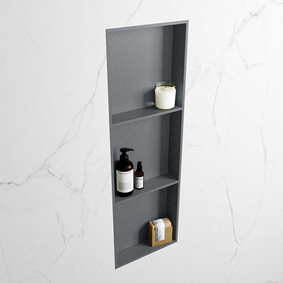MONDIAZ EASY Nis - 89.5x29.5cm - geschikt voor in- of opbouw - 3 vakken - kleur Plata | Plata