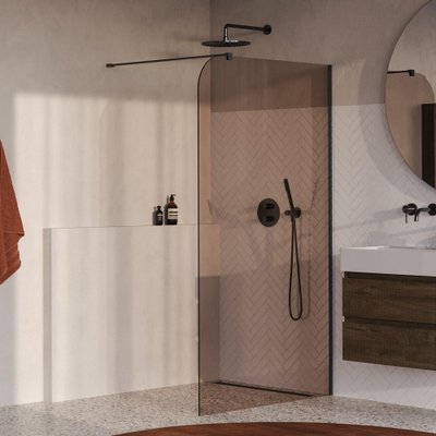 BRAUER Orion Inloopdouche - 120x200cm - brons glas - glascoating - PVD - Geborsteld Gunmetal