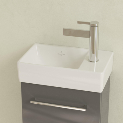 Villeroy & Boch Avento fontein - 1 kraangat rechts - zonder overloop - 36x22cm CeramicPlus - White Alpine (glans wit)