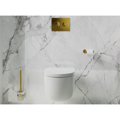 Fortifura Calvi toiletrolhouder zonder klep rond Geborsteld Messing PVD (Goud)