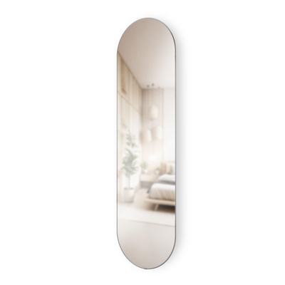 Umbra Hubba Miroir - 45x157x5cm - forme pilule - titane