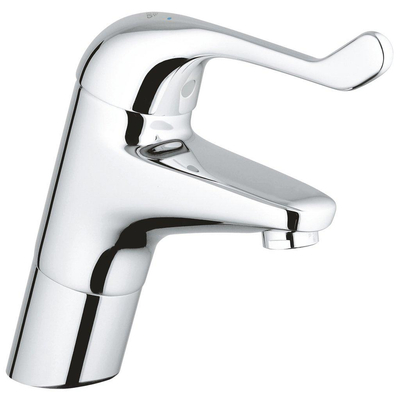 Grohe Eurosmart Care Veiligheidswastafelkraan - hoog - met hendel 12cm - gladde body - chroom