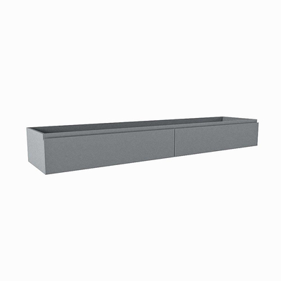 Mondiaz FOGE wastafelonderkast - 200x45x25cm - 2 lades - uitsparing links - softclose - Plata