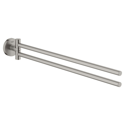 Grohe Essentials Handdoekhouder - 45cm - dubbel - draaibaar - Supersteel (RVS)