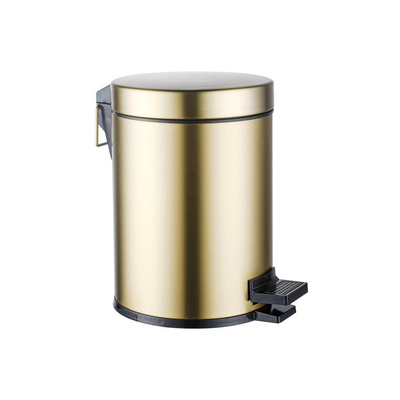 Fortifura Calvi toilet accessoireset - toiletrolhouder - met klep - pedaalemmer - 5 liter - geborsteld messing