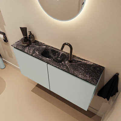 MONDIAZ TURE-DLUX 100cm toiletmeubel Greey. EDEN wastafel Lava positie midden. Met 1 kraangat.
