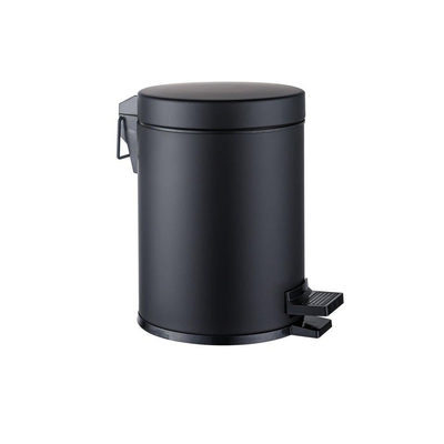 Fortifura Calvi toilet accessoireset - toiletrolhouder - met klep - pedaalemmer - 5 liter - mat zwart