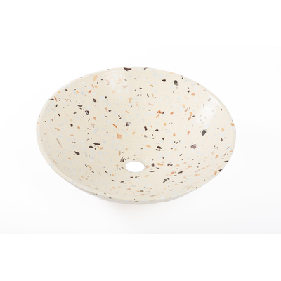FugaFlow Efficiente Pietra Waskom - 42x42x12cm - rond - terrazzo - mat beige
