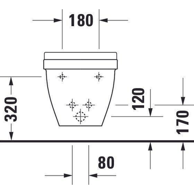 Duravit Starck 3 Wandbidet - 355x320x540mm - 1 kraangat overl w.gliss - wondergliss - glans wit