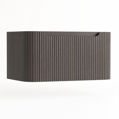 H&R Badmeubelen Juice Wastafelonderkast - 80x45x40cm - afgeronde hoeken - 3D-front - 1 lade - geïntegreerde greep - wenge