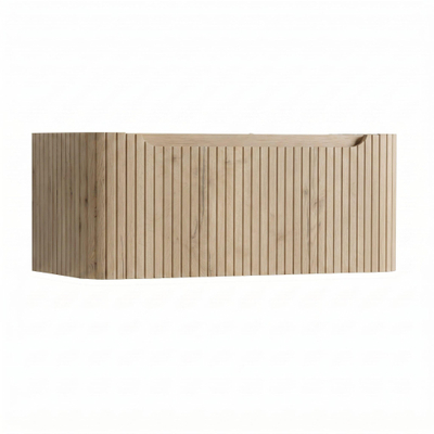 H&R Badmeubelen Juice Wastafelonderkast - 100x45x40cm - afgeronde hoeken - 3D-front - 1 lade - geïntegreerde greep - french oak