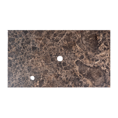 Saniclass Noche Plan vasque - 60x46cm - 1 trou de robinet - 1 découpe de siphon - pierre naturelle mouchetée - Dark Emperador